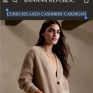 Banana republic CURIO RELAXED CASHMERE CARDIGAN in sable brand new size small